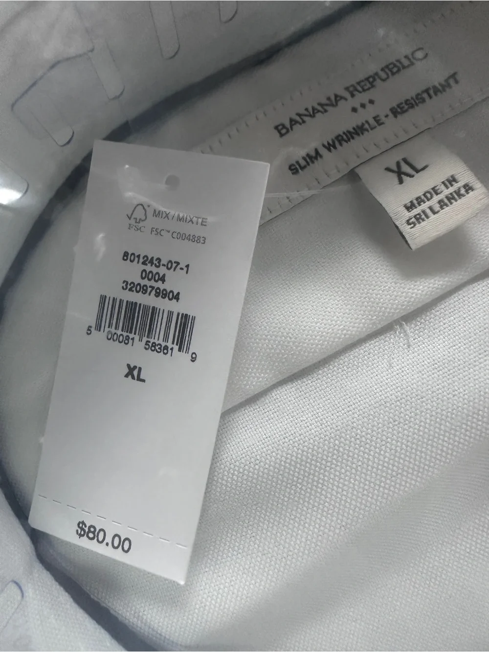 Banana Republic White Men's Dress Shirt - Clean Spread Collar